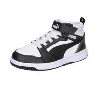 Puma Unisex Kinder Rebound V6 Mid Ac+ Ps Sneaker, Puma White Puma Black Shadow Gray, 29 EU