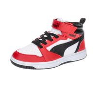Puma Sneaker Rebound V6 Mid – Unisex-Kinder – Puma White/Puma Black/For All Time Red – Gr. 28