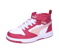 Sneaker PUMA "Rebound V6 Mid Sneakers Kinder", Kinder, Gr. 35, port rose quartz weiß rot pink, Obermaterial: Synthetik, Textil; Futter: Textil; Innensohle: Textil; Laufsohle: Gummi, Schuhe (74582937-3