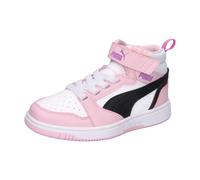 PUMA Rebound V6 MID AC+ PS Sneaker, White Black-Pearl Pink, 45 EU Child, Puma Weiß PUMA Schwarz Perle Rosa, 29 EU