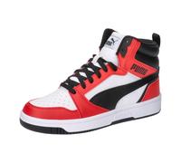 PUMA Unisex Kinder Rebound V6 Mid Jr Sneaker, Puma White Puma Black For All Time Red, 36 EU