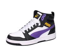 PUMA Rebound V6 MID JR Sneaker, White-Team Violet Black, 37 EU