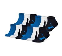 PUMA Kinder Sneakersocken, 12er Pack - BWT Sneaker 12P, Logos, einfarbig Schwarz/Weiß/Blau 27-30