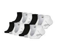 PUMA Kinder Sneakersocken, 12er Pack - BWT Sneaker 12P, Logos, einfarbig 27-30 Schwarz/Weiß/Grau