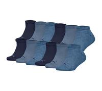 PUMA Kinder Sneakersocken, 12er Pack - Plain Sneaker 12P, Logo, einfarbig Denim Blau 35-38