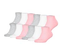 PUMA Kinder Sneakersocken, 12er Pack - Plain Sneaker 12P, Logo, einfarbig Grau/Weiß/Rosa 27-30