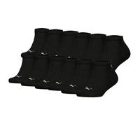 PUMA Kinder Sneakersocken, 12er Pack - Plain Sneaker 12P, Logo, einfarbig Schwarz 39-42