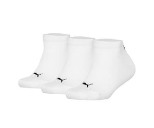 PUMA Kinder Sneakersocken, 3er Pack - Plain Sneaker 3P, Logo, einfarbig 27-30 Weiß