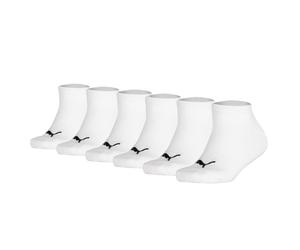 PUMA Kinder Sneakersocken 6er Pack - Invisible, ECOM, einfarbig, Logo Weiß 23-26