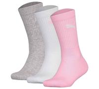 Socken PUMA "PUMA KIDS CREW SOCK 3P", Damen, Gr. 35-38, rosa (rose water), Baumwollmischung, Elasthan, Polyamid, elastisch, Socken Socken, Junior mit klassischer Rippe (21197607-35) rose water