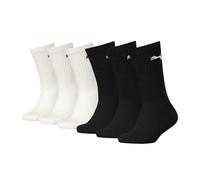 PUMA Kinder Socken, 6er Pack - Sport Junior ECOM, Rippbündchen, Logo Schwarz/Weiß 27-30