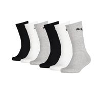 Socken PUMA "JUNIOR CREW SOCK 6P ECOM" Gr. 31-34, schwarz-weiß (black, white, grey) Damen Socken (49748214-31) black, white, grey