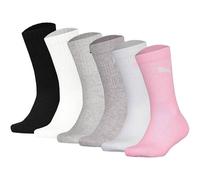 PUMA Kinder Socken, 6er Pack - Sport Junior, Frottee-Sohle, Rippbündchen, Logo 31-34 Mehrfarbig/Rosa