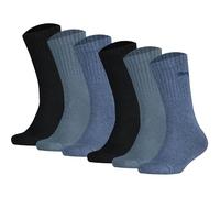 PUMA Kinder Socken, 6er Pack - Sport Junior, Frottee-Sohle, Rippbündchen, Logo 35-38 Denim