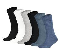 PUMA Kinder Socken, 6er Pack - Sport Junior, Frottee-Sohle, Rippbündchen, Logo 35-38 Mehrfarbig/Denim