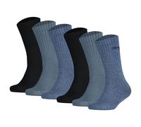 PUMA Kinder Socken, 6er Pack - Sport Junior, Frottee-Sohle, Rippbündchen, Logo Denim 31-34