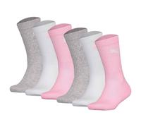 PUMA Kinder Socken, 6er Pack - Sport Junior, Frottee-Sohle, Rippbündchen, Logo Rosa 31-34