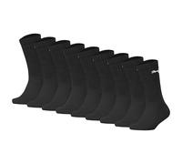 Tennissocken PUMA "JUNIOR CREW SOCK 9P ECOM", Kinder, Gr. 27-30, schwarz, Baumwollmischung, unifarben, normal, Socken Tennissocken, Puma Cat am Bündchen (78764352-27) schwarz