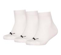 Puma Kinder-Socken Quarter 3er-Pack Einfarbig Weiß 31-34 701233224
