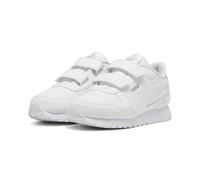 Sneaker PUMA "ST Runner v4 Holo Sneakers Kinder", Mädchen, Gr. 34, weiß silber metallic, Obermaterial: Synthetik, Kuhleder. Futter: Textil. Innensohle: Textil. Laufsohle: Gummi, Schuhe Sneaker (215094