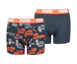 PUMA Kinder Unterhose BOYS LOGO PRINT BOXER 2P (701223659) 158/4 dark blue / hot heat