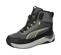 Winterboots PUMA "EVOLVE 20 BOOT PS", Mädchen, Gr. 33, schwarz (shadow gray, sunny lime, puma schwarz), Synthetik, Schuhe Winterboots, Winterschuhe, Winterstiefel, Snowboots (76051055-33) shadow gray,