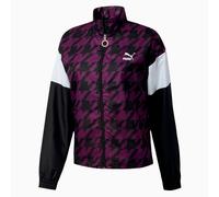 Puma Langarm Zip Up Womes überall über Druck schwarze Lila Jacke 596735 25 S