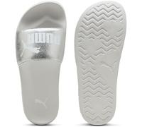 Badesandale PUMA "LEADCAT 2.0 METALLIC WHISPER", Damen, Gr. 40,5, puma silber, puma weiß, feather gray, Synthetik, bedruckt, Schuhe, Badelatschen (69397502-40,5) puma silber, puma weiß, feather gray