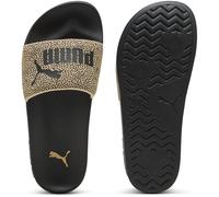 Badesandale PUMA "LEADCAT 2.0 TOPCAT", Damen, Gr. 37, toasted almond, puma schwarz, Leder, Schuhe, ohne Verschluss, leicht profiliertes Laufsohlenprofil, aus Leder (43279468-37) toasted almond, puma s