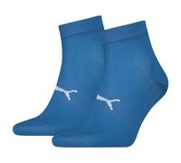 PUMA Socken mit eingewebten Label-Details im 2er-Pack Modell 'Quarter' in Royal, Größe 39-42