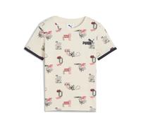 T-Shirt PUMA "LITTLE RUNNERS AOP TEE PS", Kinder, Gr. 104, weiß (alpine snow), Jersey, Obermaterial: 100% Baumwolle, unifarben, sportlich, regular fit normal, Rundhals, Kurzarm, Shirts (48219765-104) 