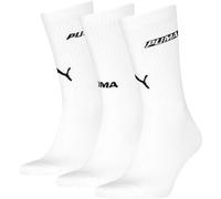 Socken PUMA "PUMA UNISEX LOGO STACKING CREW SOCK", Mädchen, Gr. 43-46, weiß, Obermaterial: 63% Baumwolle, 24% Polyester, 9% Polyamid, 4% Elasthan, Socken Socken (17741462-43) weiß