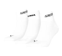Kurzsocken PUMA "PUMA UNISEX LOGO STACKING QUARTER", Damen, Gr. 39-42, Sockengröße, weiß, Obermaterial: 68% Baumwolle, 16% Polyester, 14% Polyamid, 2% Elasthan, Socken (78517949-39) weiß