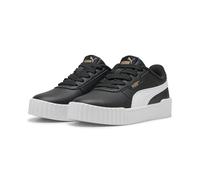 Sneaker PUMA "Carina 3.0 Sneakers Mädchen", Kinder, Gr. 29, schwarz-weiß (schwarz, weiß gold), Obermaterial: Textil, Synthetik; Futter: Textil; Innensohle: Textil; Laufsohle: Gummi, Schuhe (15313255-2
