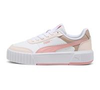 Sneaker PUMA "Carina Mia Sneakers Mädchen", Damen, Gr. 37, weiß rosy outlook jasmine flower pink, Obermaterial: Kuhleder, Textil, Synthetik; Futter: Textil; Innensohle: Textil; Laufsohle: Gummi, Schuh