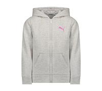 PUMA Mädchen Core Logo Zip Up Hoodie Kapuzenpullover, Weiß meliert, Medium