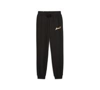 PUMA Mädchen Ess+ Script Metallic Pants Fl Gestrickte Hosen, Puma Schwarz-goldfolie, 152 EU