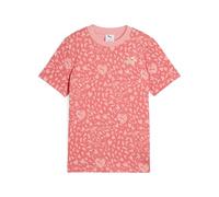PUMA Flaming Love Print T-Shirt Mädchen 24 - peach frost 164