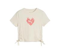PUMA Mädchen Flaming Love Knotted Tee G T-Shirts, Alpine Snow, 128