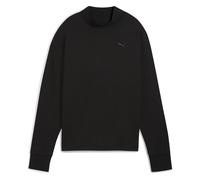 Langarmshirt PUMA "HER RELAXED CREW FL", Damen, Gr. S, schwarz (puma schwarz), Fleece, Obermaterial: 68% Baumwolle, 32% Polyester, unifarben, sportlich, relaxed fit normal, Langarm, Shirts (28135458-S