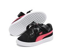 Puma Mädchen Suede Heart Circles Ps Sneaker, Mehrfarbig Black-Calypso Coral 02