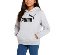 Puma Mädchen-Sweatshirt, lässig, athletisch, mit Kapuze, leichter Fleece-Pullover, grafische Hoodies für Mädchen (7-16), Heather Grey Core, 8-10