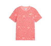 PUMA Flaming Love Print T-Shirt Mädchen 24 - peach frost 128