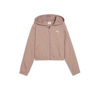 Kapuzensweatjacke PUMA "T7 Kurze Jacke Mädchen", Mädchen, Gr. 140, sandstone beige, Obermaterial: 100% Nylon. Kapuzenfutter: 100% Polyester, Sweatjacken (68490245-140) sandstone beige