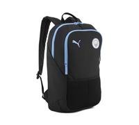 PUMA Manchester City Rucksack, Schwarz , M, Klassisch | Offizielles Lizenzprodukt, 24 l Fassungsvermögen, Laptopfach, gepolsterte Schultergurte, Schule, Reisen und Training