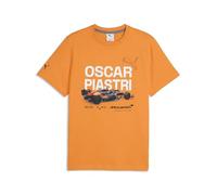PUMA McLaren F1 Herren Oscar Piastri T-Shirt mit Fahrzeuggrafik & Nummer 81 - Orange - Größe: M