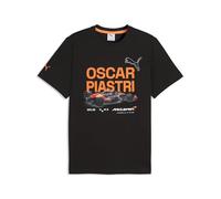PUMA McLaren F1 Herren Oscar Piastri T-Shirt mit Fahrzeuggrafik & Nummer 81 - Schwarz - Größe: L