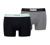 Boxershorts PUMA "PUMA MEN EVERYDAY PLACED LOGO BOXERS", Herren, Gr. XL, mint jelly, grau melange, Jersey, Obermaterial: 95% Baumwolle, 5% Elasthan, normal, Unterhosen, mit Logo Webbund (24548111-XL) 