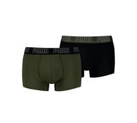 Puma Herren Boxershorts Everyday Trunk – 2er-Pack – Forest Night/Schwarz – Größe S