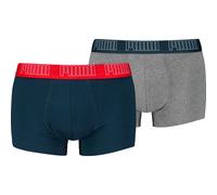 PUMA Boxer Trunk Boxershorts Men Herren Everyday Unterhose Pant Unterwäsche 2er Pack, Farbe:Navy/Grey Melange, Bekleidungsgröße:M